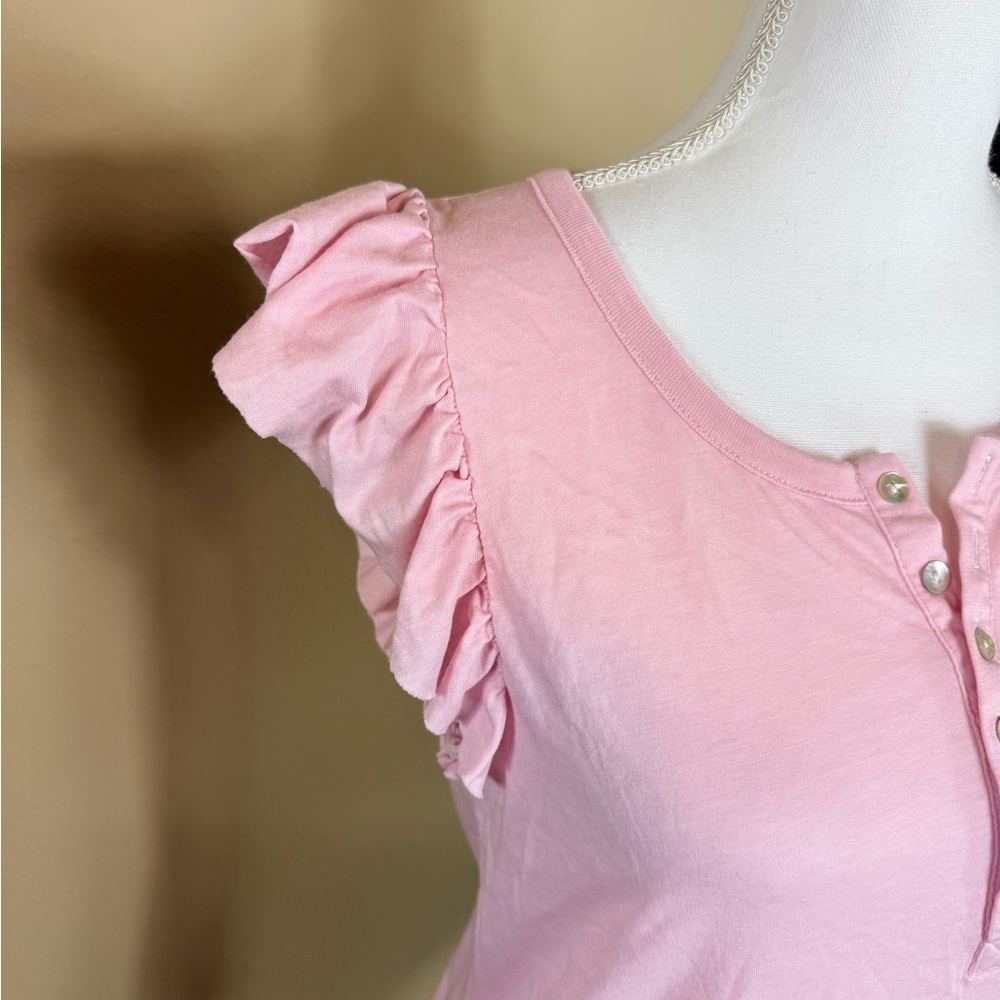 NWT Chaser Light Pink Ruffle Sleeve Blouse size medium - Picture 3 of 5